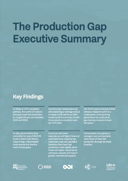thefuture, Resurs, The Production Gap Report 2020, Executive Summary